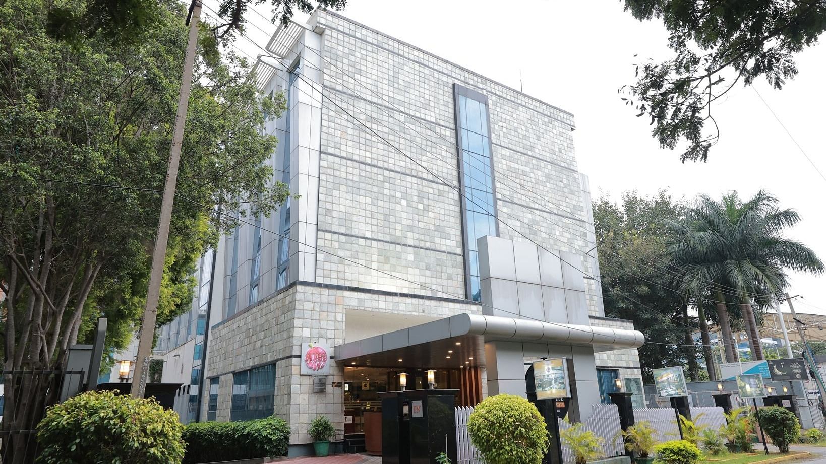 The facade of our business hotel in Whitefield in daylight 1