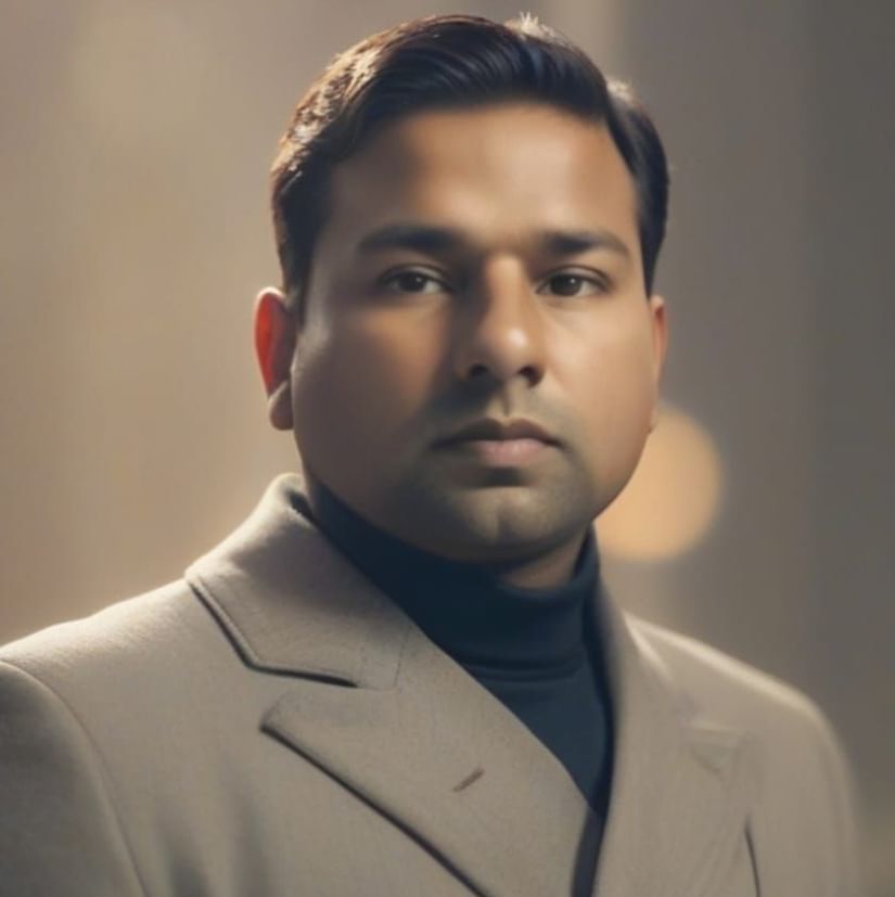 Man in a beige double-breasted coat and black turtleneck, looking at the camera with a neutral expression against a softly blurred background.