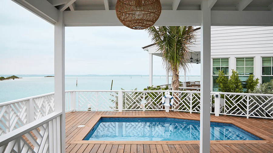 Private deck with a plunge pool and ocean views | Abaco Inn