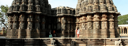 A temple featuring a Dravidian-style architecture in Tumkur