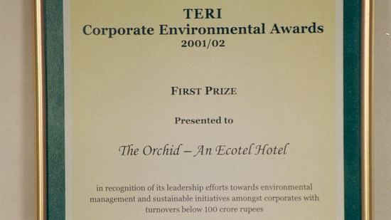 Award Eco-Hotel Dr.Vithal Kamat Orchid Hotels Mumbai eigerw