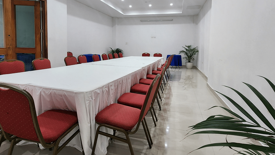 An image of a banquet hall with a table arranged in a long table arrangement - Hotel 39, Jamaica