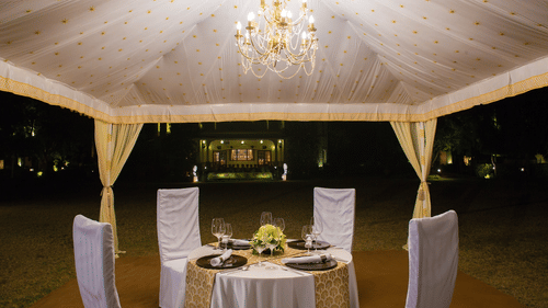 Outdoor dining table for four