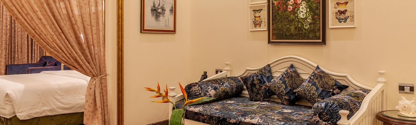 the attached living room of a bedroom - Mayfair Palm Beach Resort, Gopalpur-on-Sea