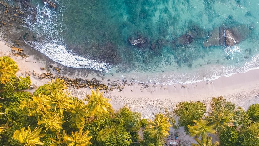 bird's eye view of a beach