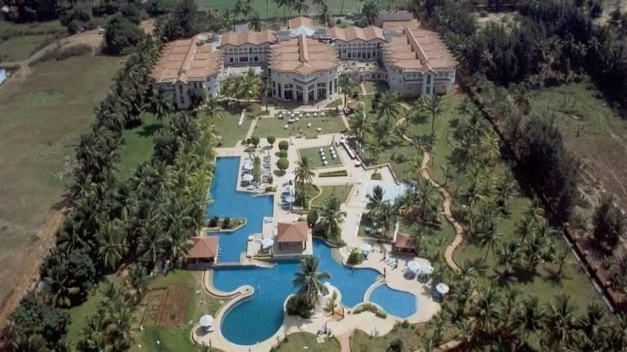 An aerial view of Kenilworth Resort and Spa, Goa with lush greenery around