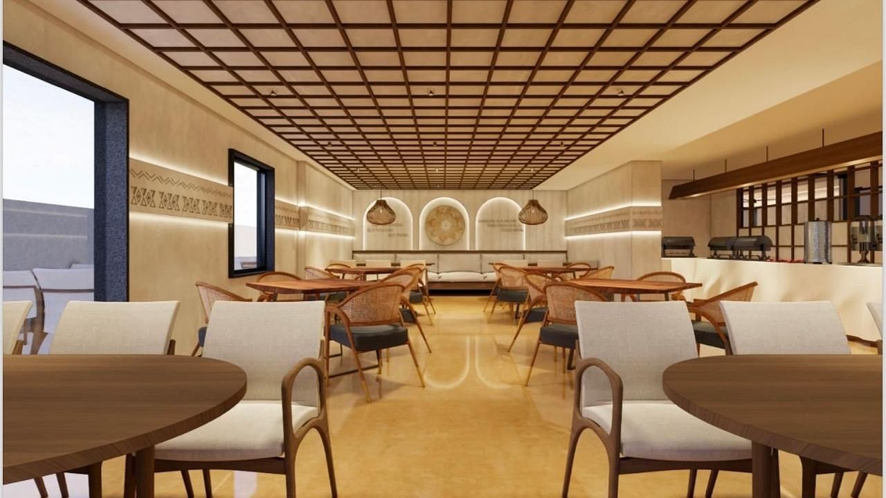 interiors of the restaurant at Hotel La Premier