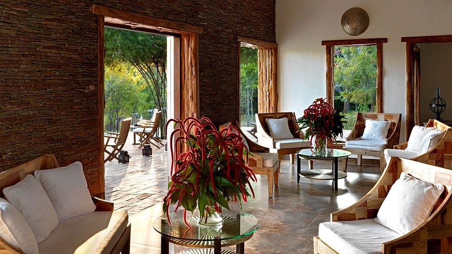 Lobby of our luxury Kabini resort