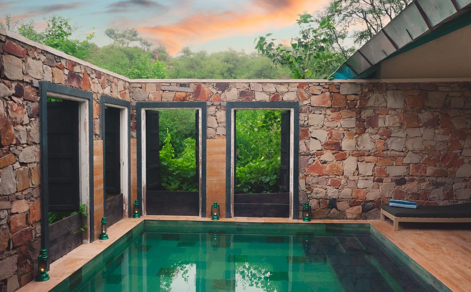 The private pool in the family cottages at our lodge in Sariska - Trees N Tigers, Sariska