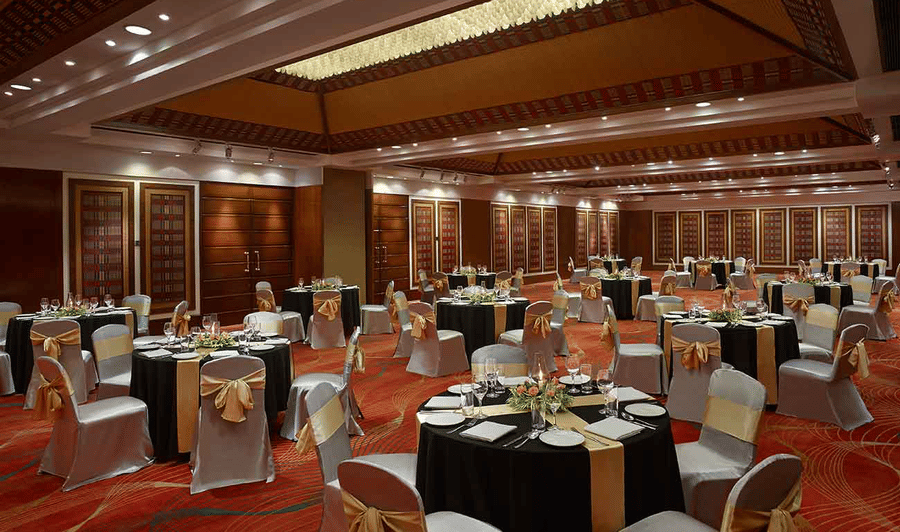 Table and chair arrangements at one of the banquets in South Goa - birthday in Goa - Caravela Beach Resort, Goa