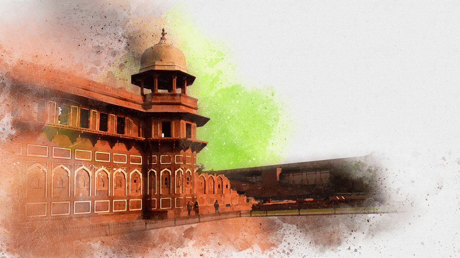 An overlay image of a historic building