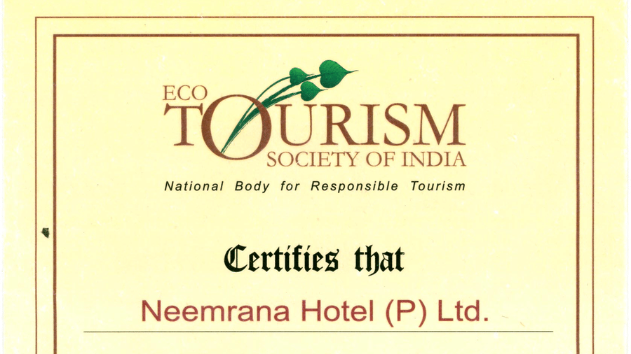 Tourism society of India certificate to NHPL - March-2012 g4xtui