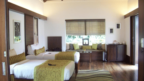 Twin beds in one of the rooms of our Estate Pool Villa 