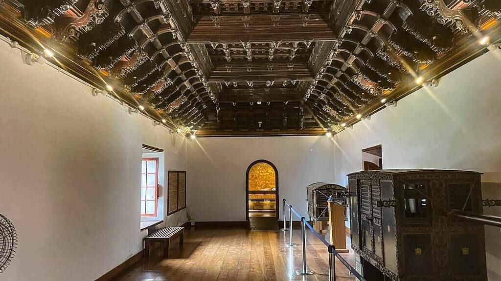 Dutch Palace with intricately carved wooden ceilings and decorative lighting