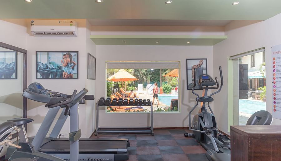 Workout machines at Kyriad Prestige Calangute, Goa