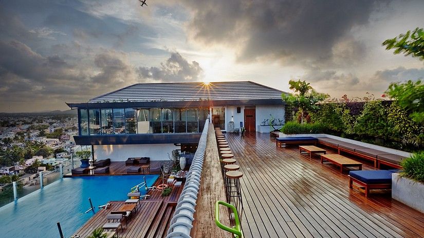 A view of Aqua gym at sunset at Hablis Hotel, Chennai
