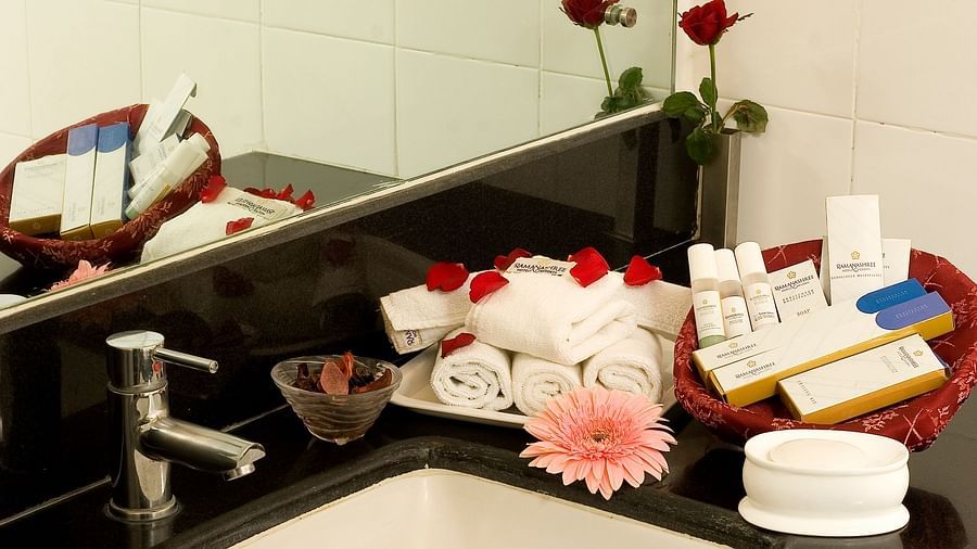 Ramanashree California Resort - interior view of the bathroom1