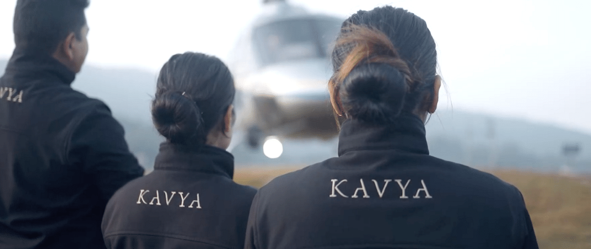 Three staff members wearing Kavya jersy, representing the hotel | Kavya Resort and Spa, Nagarkot