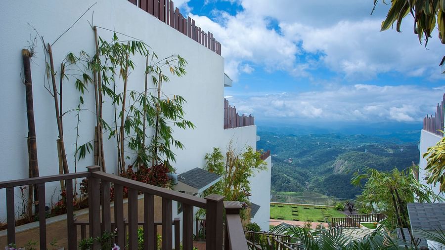 Exterior view of the hotel highlighting the modern architecture of Fragrant Nature Munnar.