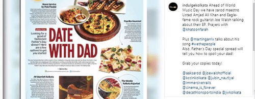 An article of Indulge 18th June 2021 - polo floatel kolkata