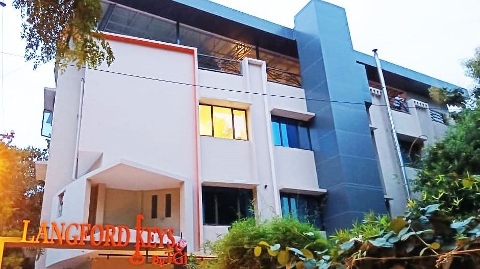The main entrance of Langford Keys Hotel, surrounded by lush greenery - Hotel Langford Keys by TGI, Shanti Nagar