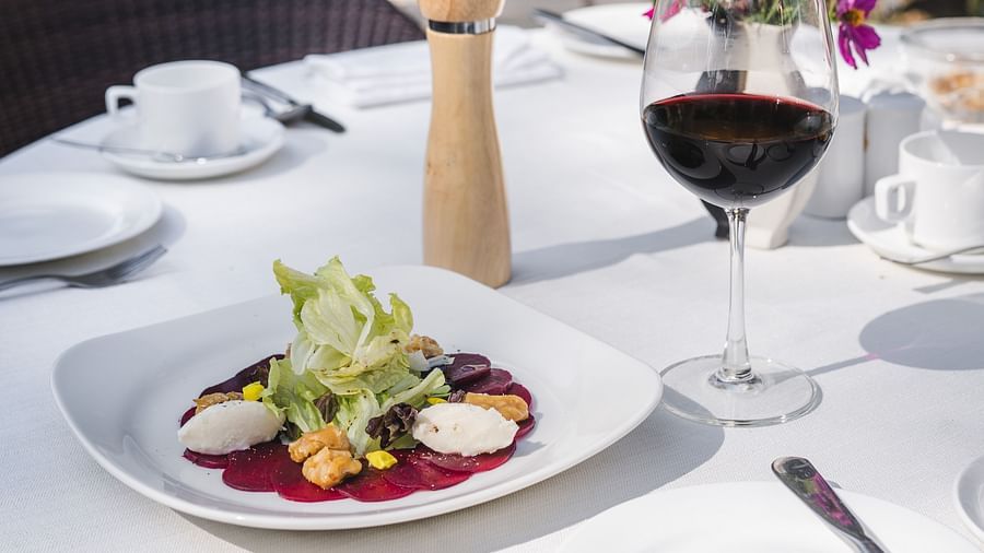 image of salad plate at The Claridges Nabha Residence