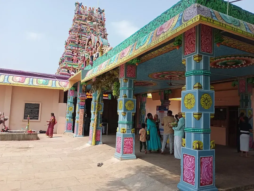 Side shot of Mathurkaliamman Temple, Siruvachur taken during the day