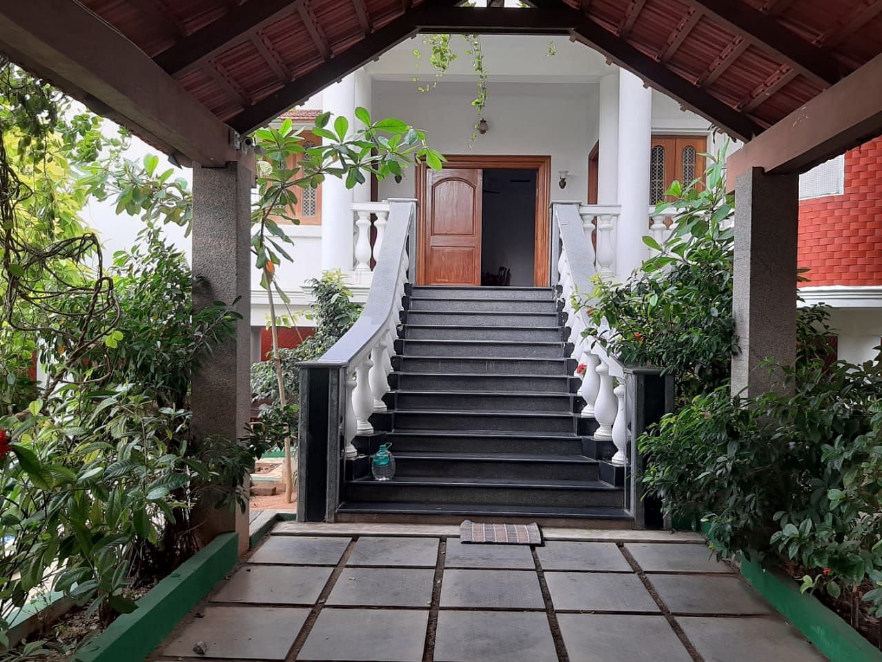 Image of the staircase leading up to Villa Serenity Le Sejour Pondicherry.