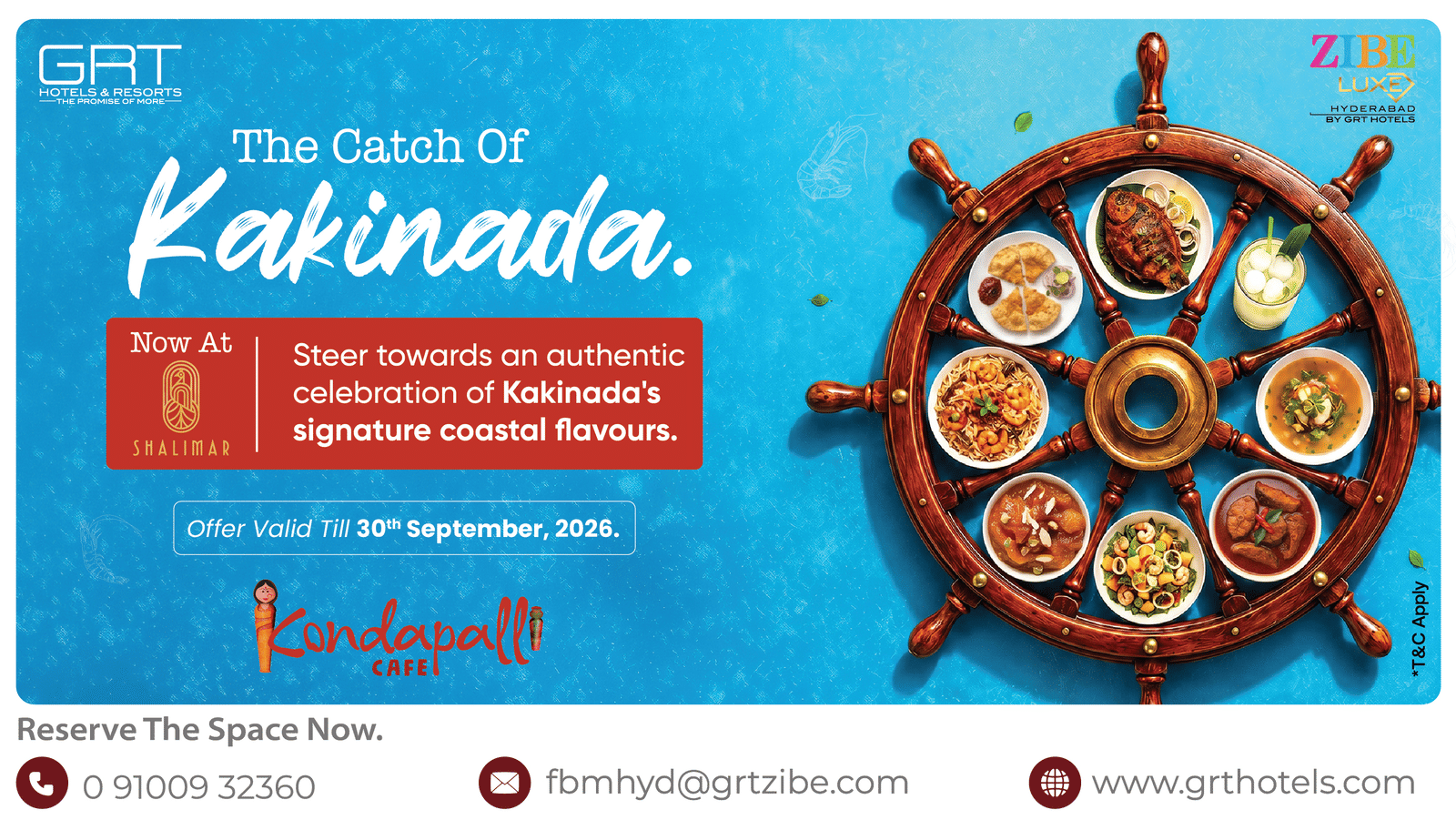 The Catch of Kakinada featuring signature coastal flavours at Shalimar, ZIBE Luxe Hyderabad by GRT Hotels