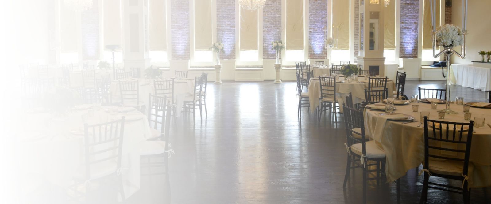 Sophisticated dining room with crystal chandeliers and elegant table settings for special occasions