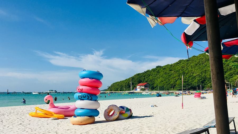 clear blue water and white sand beach at the Andaman Island captured during the day6