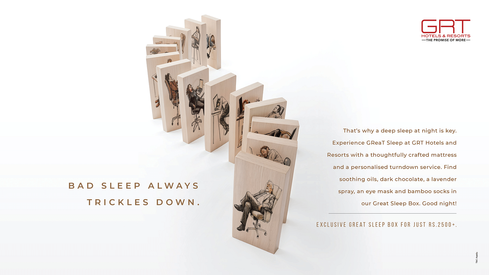 A creative banner for GReaT Sleep at GRT Hotels