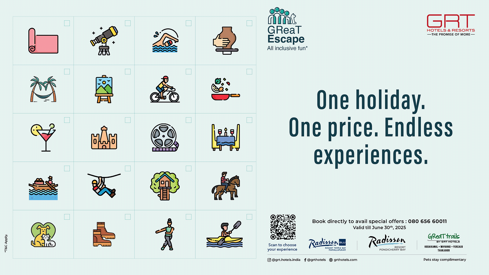 A creative for the GReaT Escape Summer package at GRT Hotels