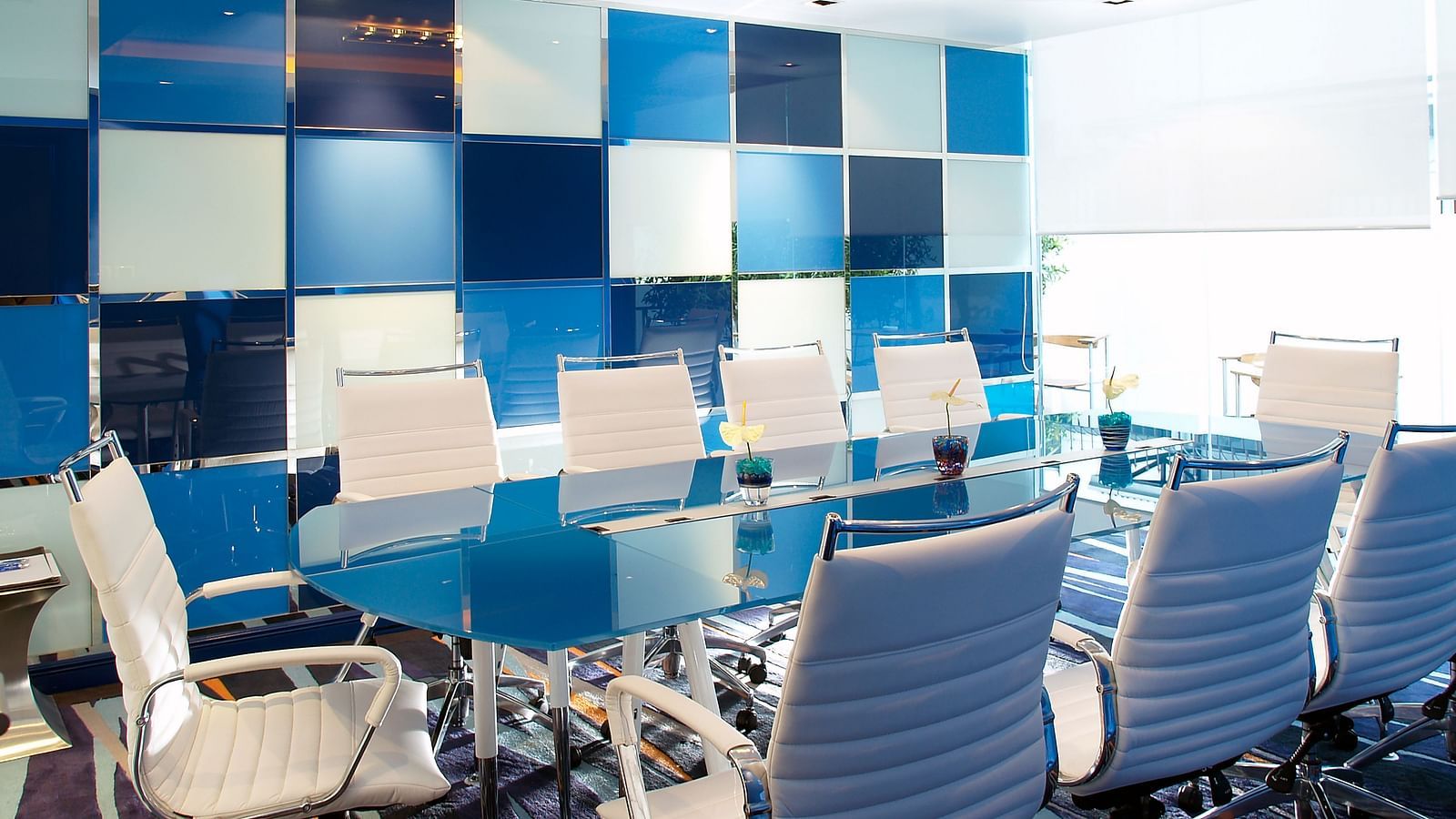 Overview of the boardroom with a table and chairs in view - Night Hotel Bangkok