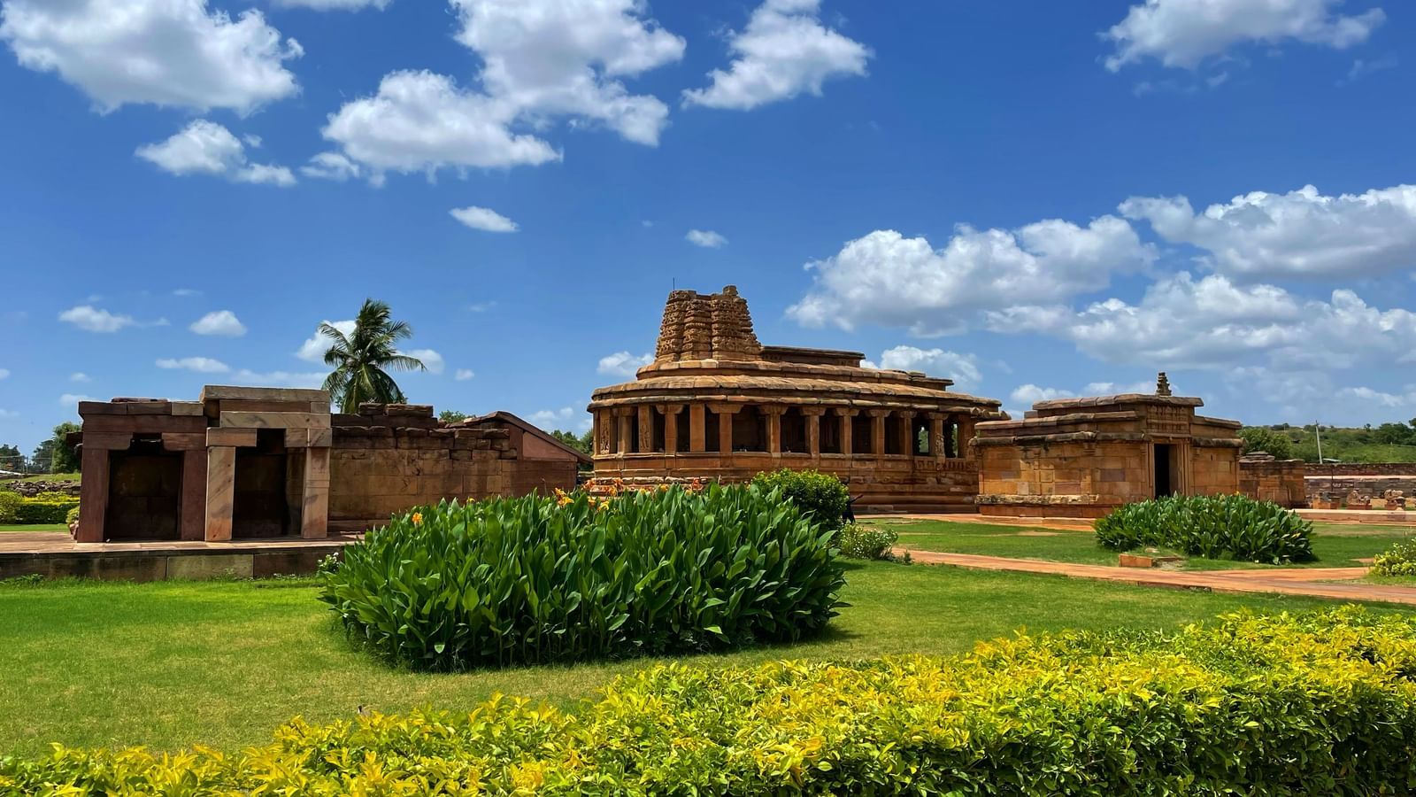 Intricate stone carving at Badami, Indian architecture.