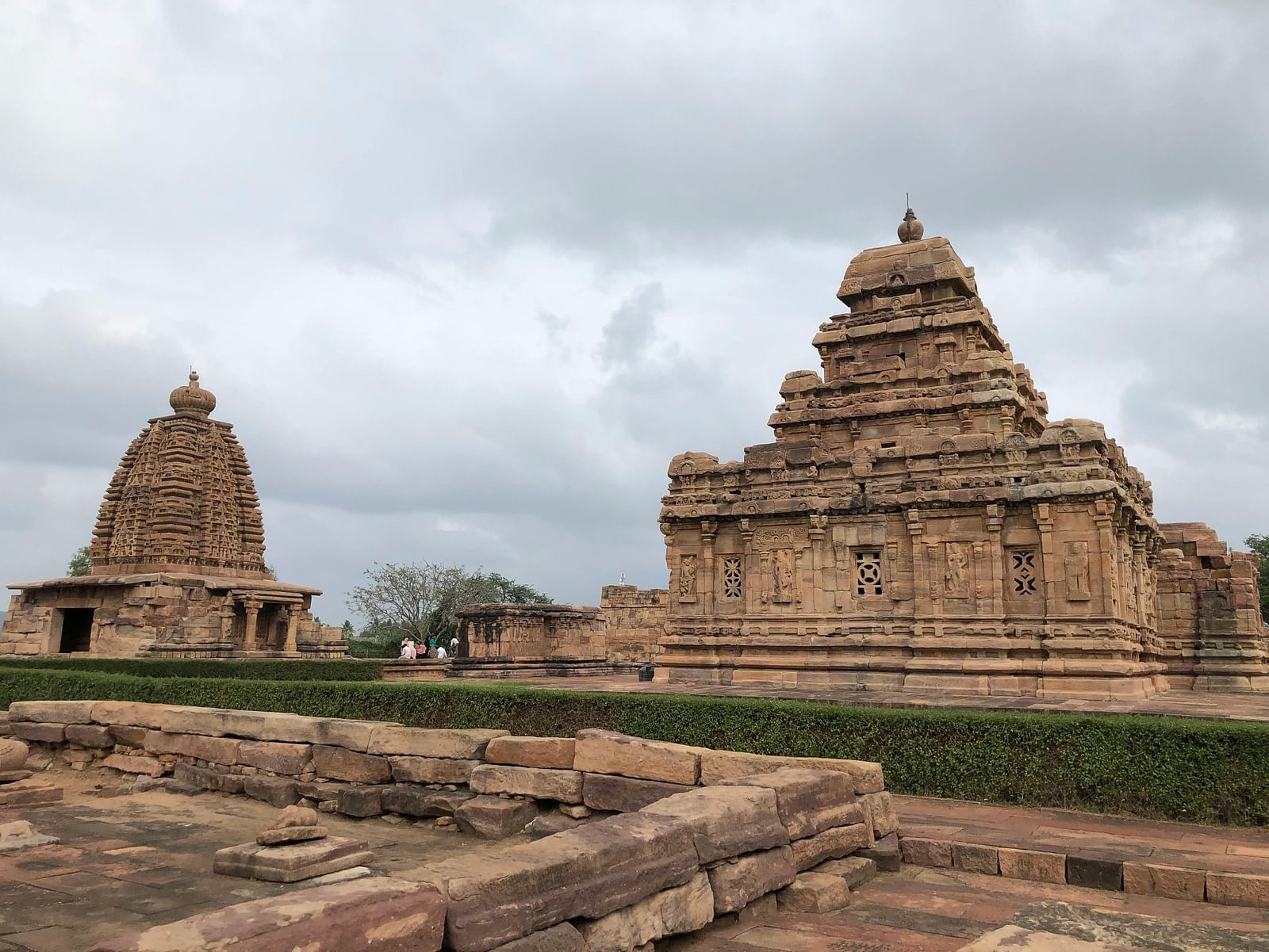 An exterior view of temple made up of stone.