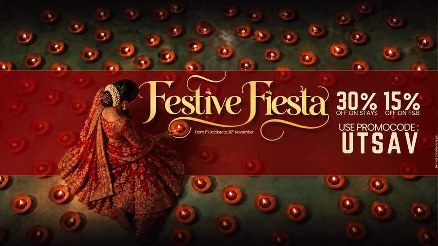 A Festive Fiesta Website Banner with the 30% and 15% offers displayed on stays from 1st to 30th Novemeber. | Pride Hotels Group