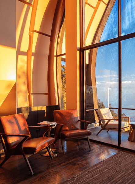 A sittng area facing the outdoors | Kavya Resort and Spa, Nagarkot
