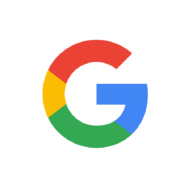 A  circle with a colorful G, representing the Google search engine and business review services.