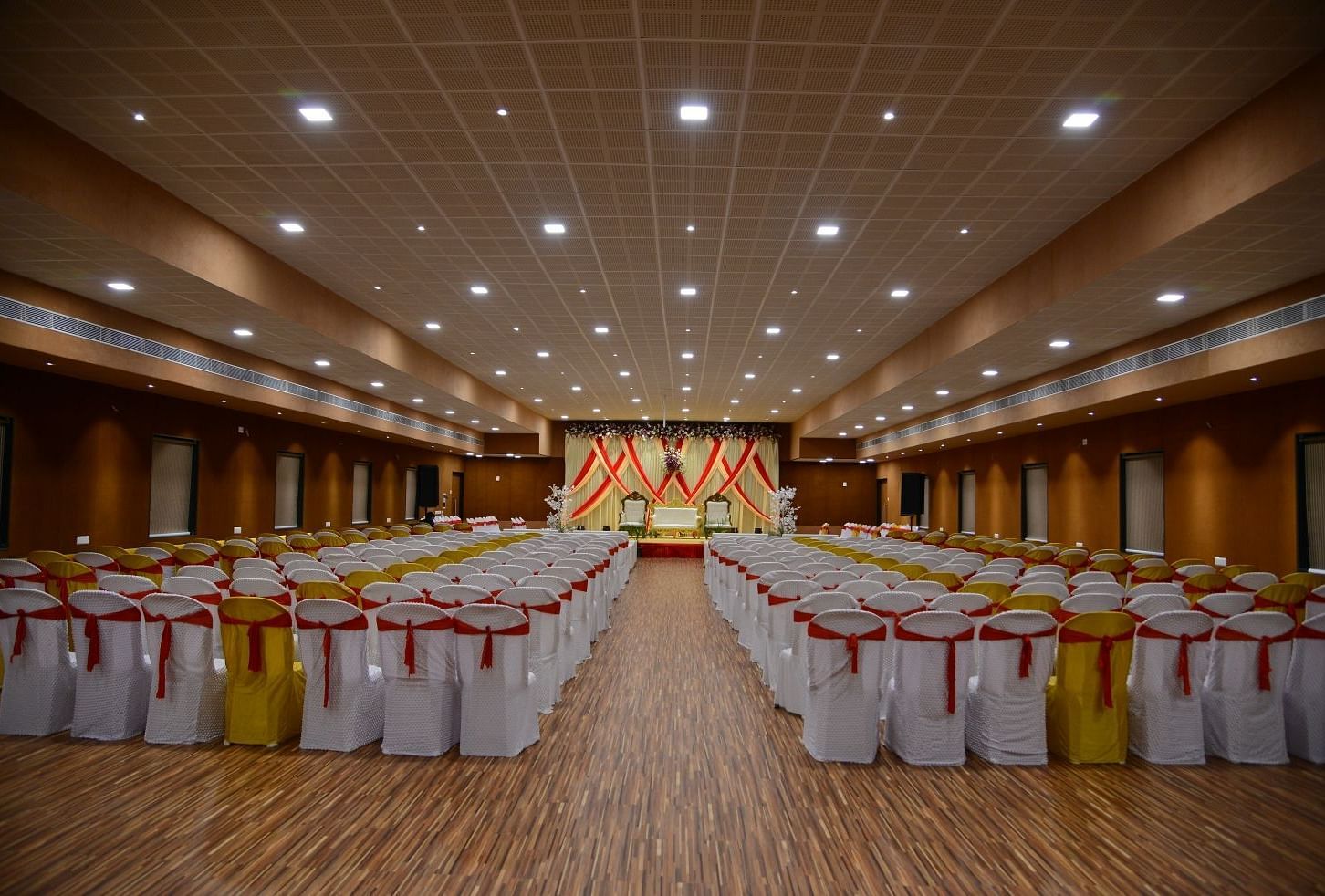Full view of the decorated hall