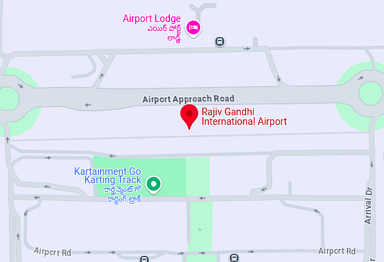 Google Map view of hyderabad airport.