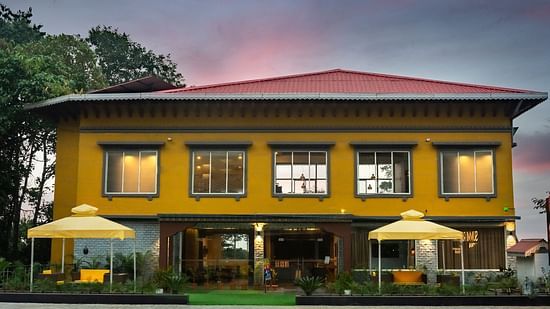 Facade view of Sumitel Gangtok with canopies in the front