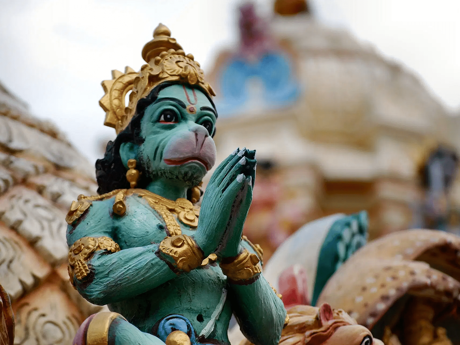 Statue of Lord Hanuman with his hands folded