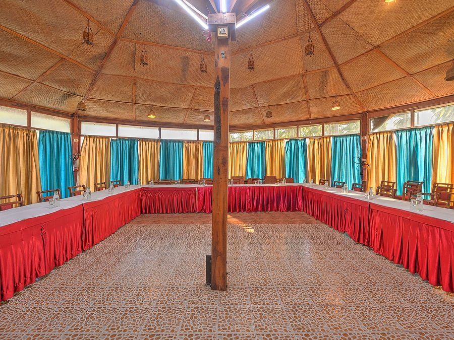 alt-text Seating arrangements for the conference meetings at Silver Sand Sea Princess Beach Resort, Port Blair