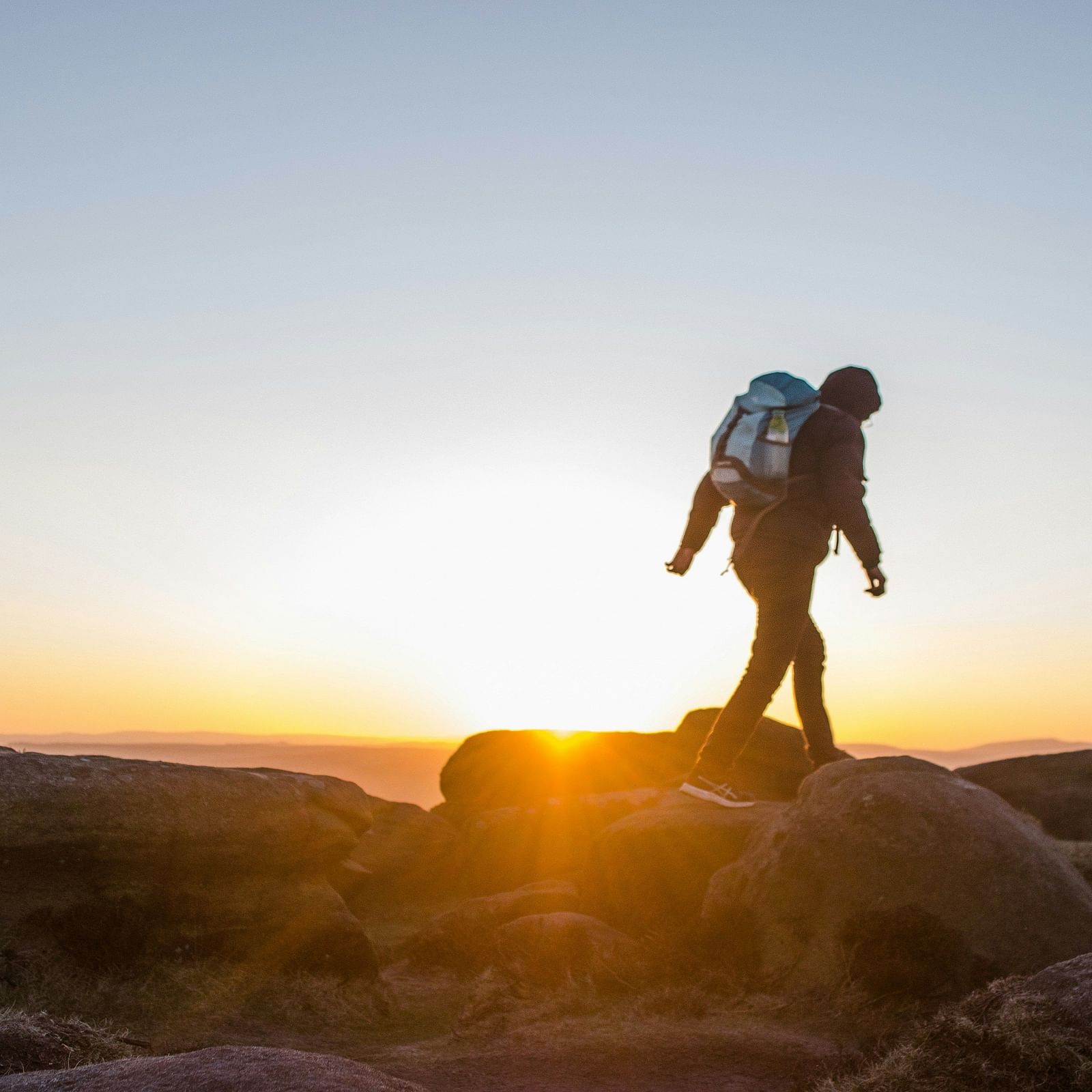 a person trekking