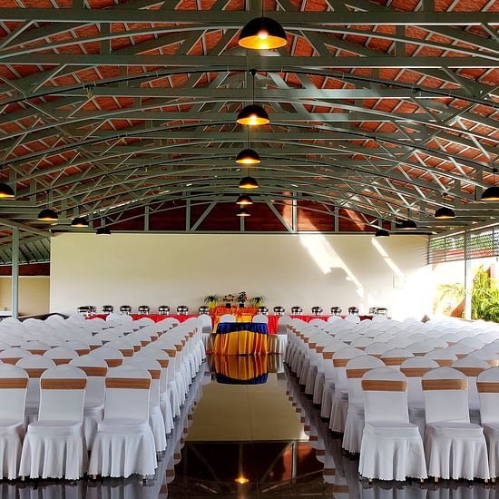 outdoor banquet hall at rk gardenia, surya city