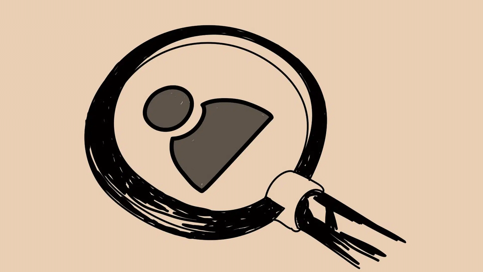 An illustration of a magnifying glass looking for the ideal candidate for a job.