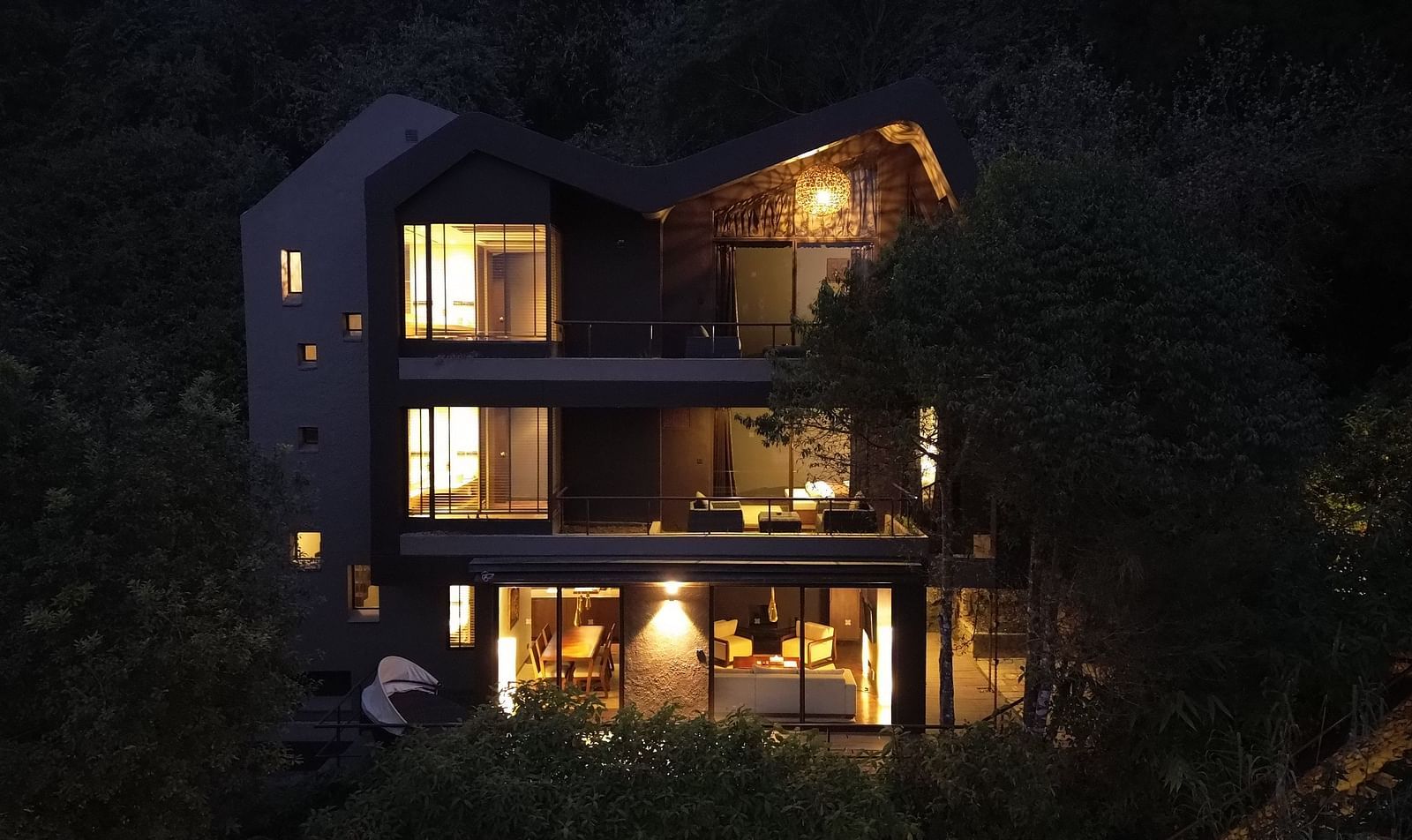 Front view of the facade during the night | Kavya Resort and Spa, Nagarkot