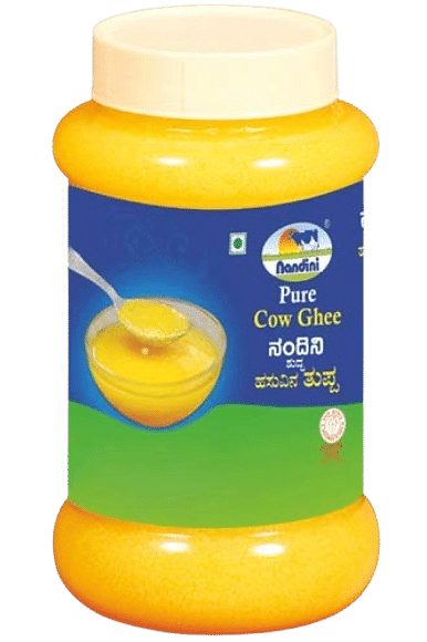 A jar of Kamats Ghee with its label