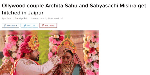 article about Bollywood couple getting hitched in Jaipur